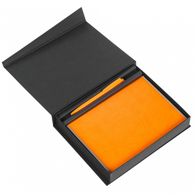 Коробка Duo под ежедневник и ручку, черная с логотипом в Самаре заказать по выгодной цене в кибермаркете AvroraStore