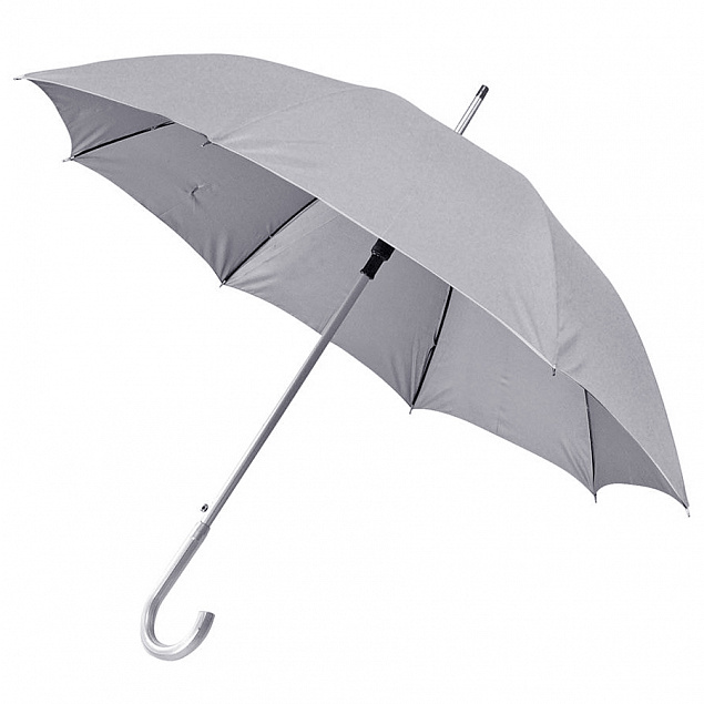 Зонт-трость SILVER, пластиковая ручка, полуавтомат с логотипом в Самаре заказать по выгодной цене в кибермаркете AvroraStore