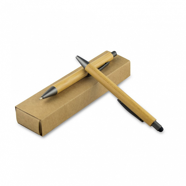 Набор для письма из бамбука, шариковая ручка с сенсорным стилусом и механический карандаш Wallace с логотипом в Самаре заказать по выгодной цене в кибермаркете AvroraStore