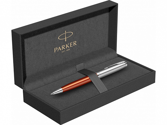 Ручка шариковая Parker «Sonnet Essentials Orange SB Steel CT» с логотипом в Самаре заказать по выгодной цене в кибермаркете AvroraStore