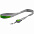 Лента для бейджа с ретрактором Devon, серая с зеленым с логотипом в Самаре заказать по выгодной цене в кибермаркете AvroraStore