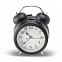 Настольные часы с будильником в ретро стиле, черный с логотипом в Самаре заказать по выгодной цене в кибермаркете AvroraStore