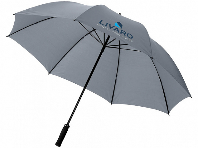 Зонт Yfke противоштормовой 30, серый с логотипом в Самаре заказать по выгодной цене в кибермаркете AvroraStore