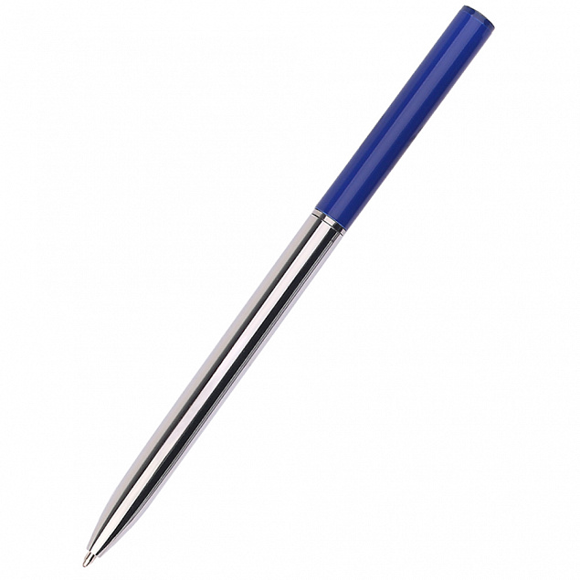 Ручка металлическая Avenue, синяя с логотипом в Самаре заказать по выгодной цене в кибермаркете AvroraStore