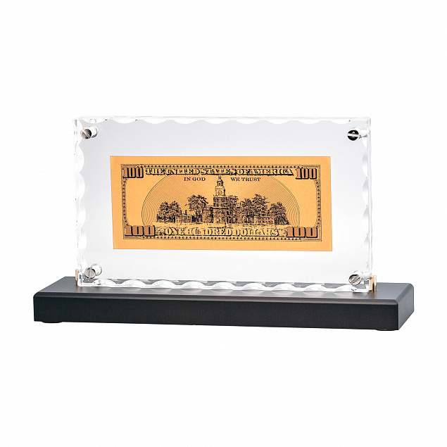 "Банкнота 100 USD" в стекле с логотипом в Самаре заказать по выгодной цене в кибермаркете AvroraStore