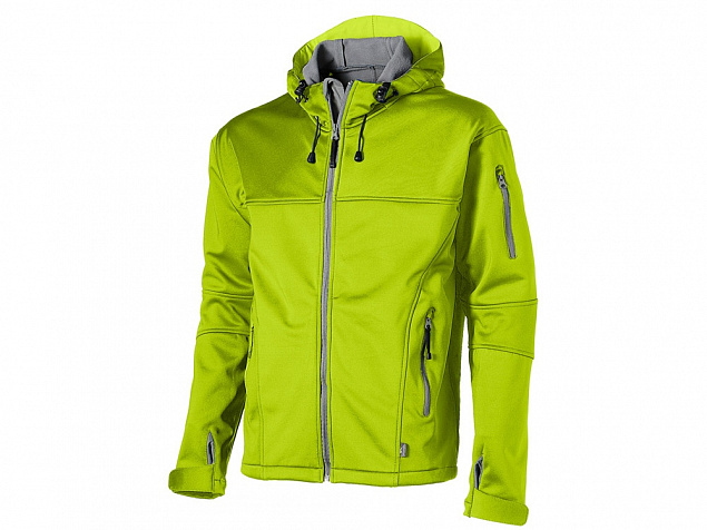 Куртка софтшел Match мужская, св.зеленый/серый с логотипом в Самаре заказать по выгодной цене в кибермаркете AvroraStore