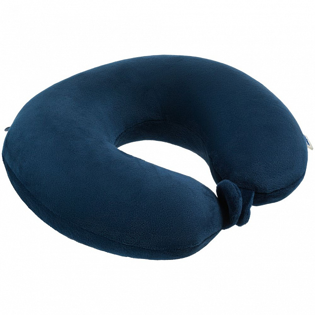 Подушка дорожная Global TA с застежкой-кнопкой, синяя с логотипом в Самаре заказать по выгодной цене в кибермаркете AvroraStore