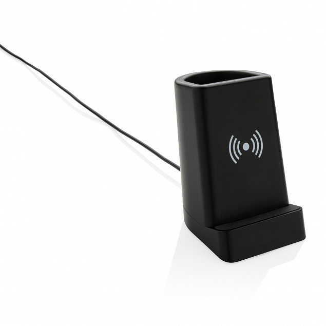 Док-станция Light up для беспроводной зарядки с подставкой для ручек, 5W с логотипом в Самаре заказать по выгодной цене в кибермаркете AvroraStore