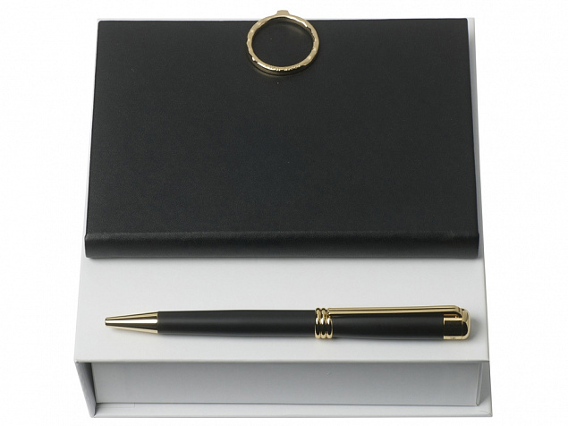 Подарочный набор Boucle Noir: ручка шариковая, блокнот А6 с логотипом в Самаре заказать по выгодной цене в кибермаркете AvroraStore