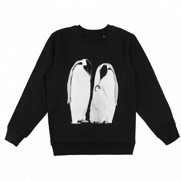 Свитшот детский Like a Penguin, черный с логотипом в Самаре заказать по выгодной цене в кибермаркете AvroraStore
