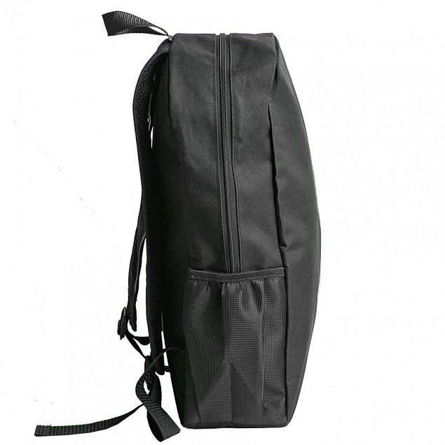 Рюкзак PLUS, чёрный/синий, 44 x 26 x 12 см, 100% полиэстер 600D с логотипом в Самаре заказать по выгодной цене в кибермаркете AvroraStore