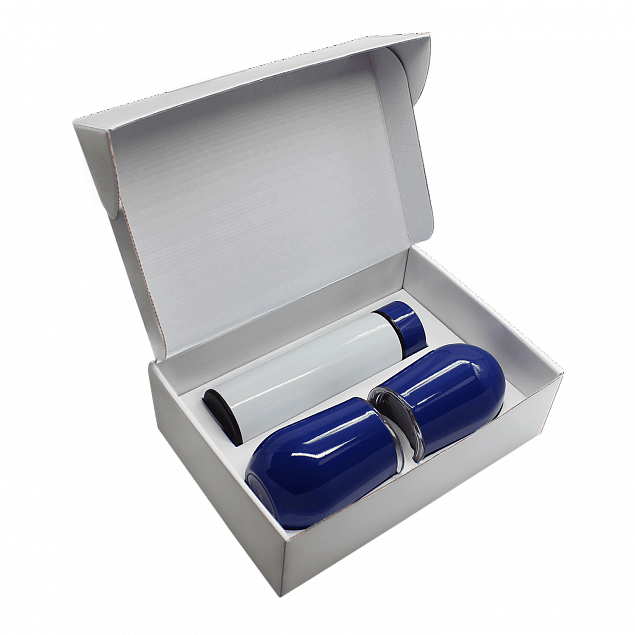 Набор Hot Box Duo C2W white (белый с синим) с логотипом в Самаре заказать по выгодной цене в кибермаркете AvroraStore