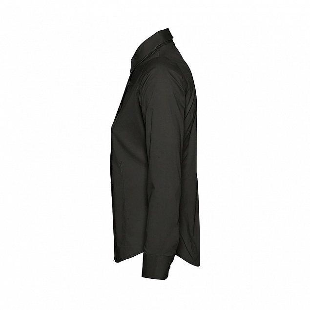 Рубашка женская с длинным рукавом Eden 140 черная с логотипом в Самаре заказать по выгодной цене в кибермаркете AvroraStore