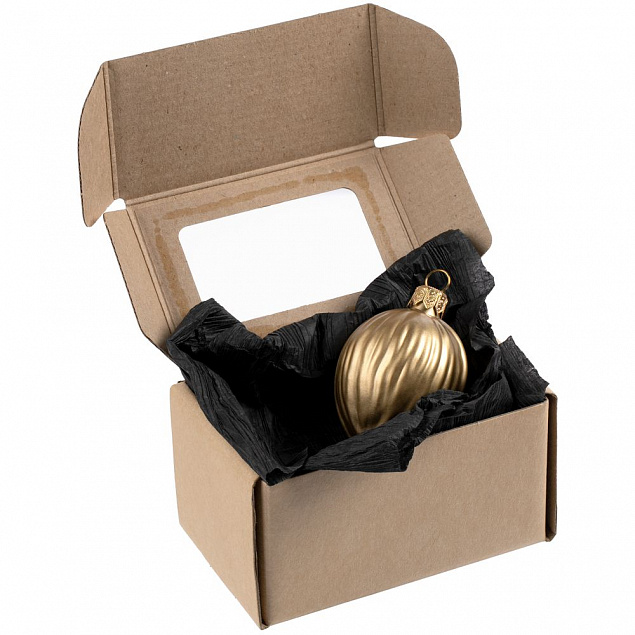 Елочная игрушка «Орешек» в коробке, античное золото с логотипом в Самаре заказать по выгодной цене в кибермаркете AvroraStore
