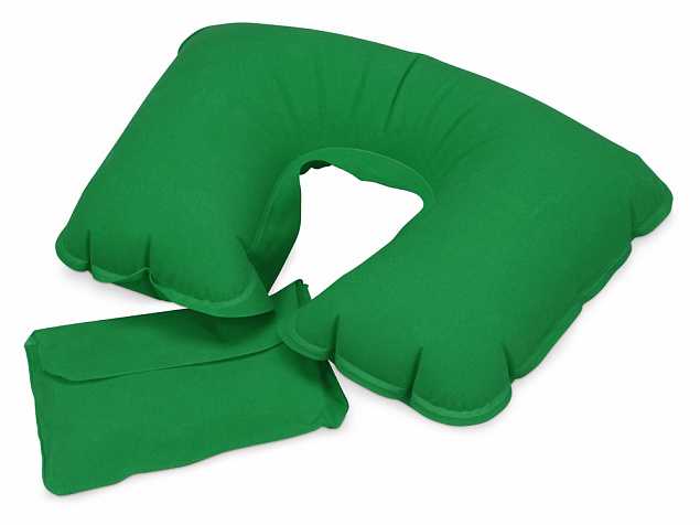 Подушка надувная Сеньос, зеленый с логотипом в Самаре заказать по выгодной цене в кибермаркете AvroraStore
