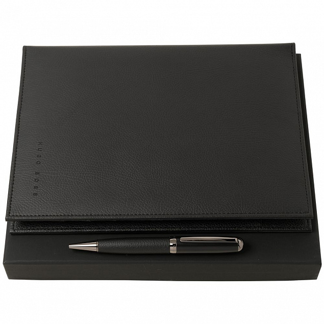 Набор Hugo Boss: папка с аккумулятором 8000 мАч и ручка, черный с логотипом в Самаре заказать по выгодной цене в кибермаркете AvroraStore