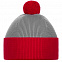 Шапка Snappy, светло-серая с красным с логотипом в Самаре заказать по выгодной цене в кибермаркете AvroraStore
