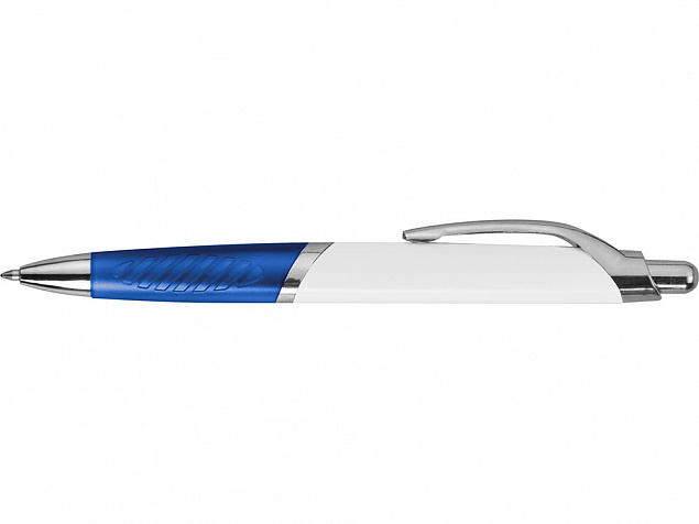 Ручка шариковая Призма белая/синяя с логотипом в Самаре заказать по выгодной цене в кибермаркете AvroraStore