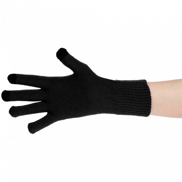 Перчатки сенсорные Urban Flow, черные с логотипом в Самаре заказать по выгодной цене в кибермаркете AvroraStore
