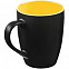 Кружка Bright Tulip, матовая, черная с желтым с логотипом в Самаре заказать по выгодной цене в кибермаркете AvroraStore