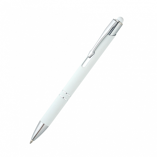 Ручка металлическая Ingrid софт-тач, белая-S с логотипом в Самаре заказать по выгодной цене в кибермаркете AvroraStore