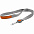 Лента для бейджа с ретрактором Devon, серая с оранжевым с логотипом в Самаре заказать по выгодной цене в кибермаркете AvroraStore