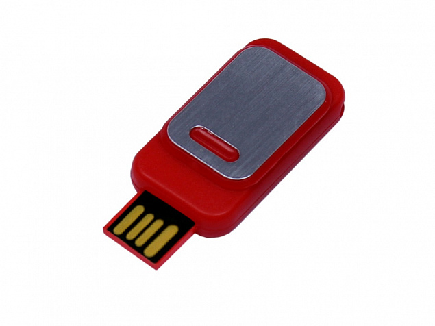 USB 2.0- флешка промо на 64 Гб прямоугольной формы, выдвижной механизм с логотипом в Самаре заказать по выгодной цене в кибермаркете AvroraStore