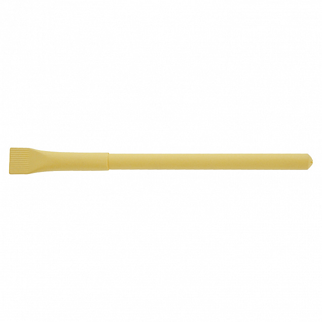 Эко ручка, желтая с логотипом в Самаре заказать по выгодной цене в кибермаркете AvroraStore