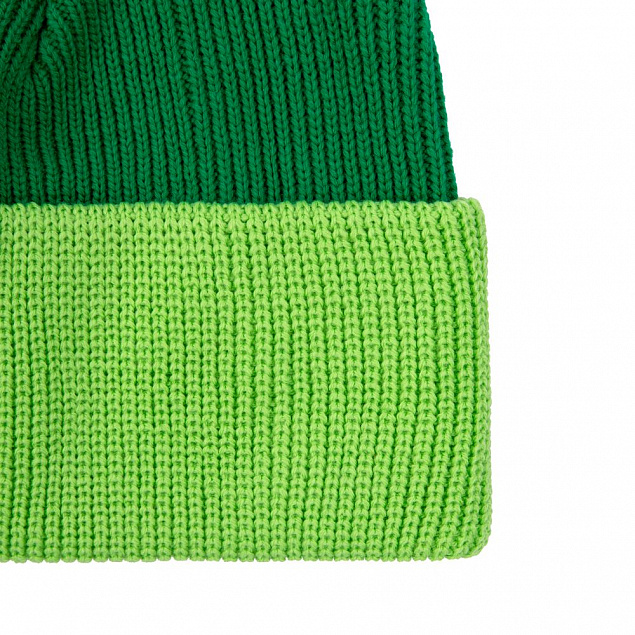 Шапка Snappy, зеленая с салатовым с логотипом в Самаре заказать по выгодной цене в кибермаркете AvroraStore