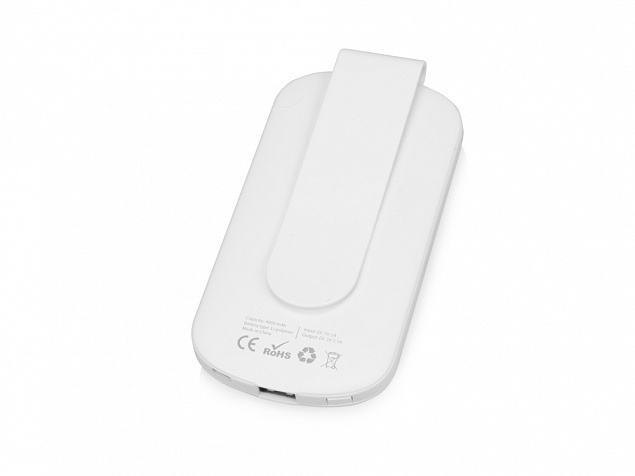 Портативное зарядное устройство "Pin" с клипом, 4000 mAh с логотипом в Самаре заказать по выгодной цене в кибермаркете AvroraStore