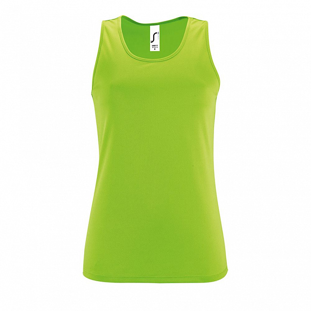 Майка женская Sporty TT Women, зеленый неон с логотипом в Самаре заказать по выгодной цене в кибермаркете AvroraStore