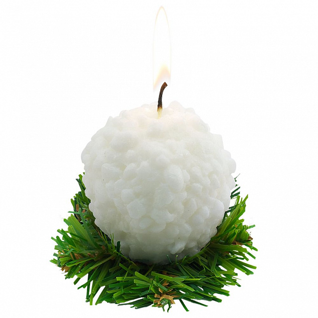 Свеча «Снежок» с логотипом в Самаре заказать по выгодной цене в кибермаркете AvroraStore