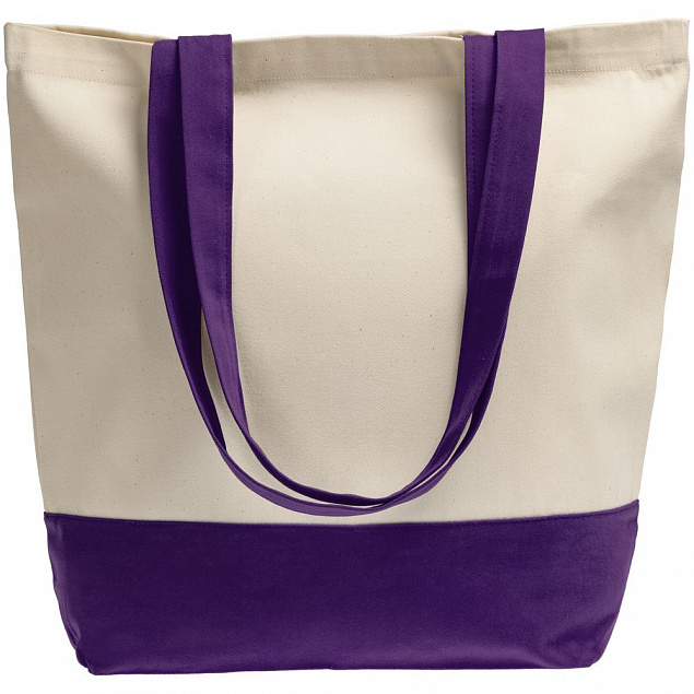 Холщовая сумка Shopaholic, фиолетовая с логотипом в Самаре заказать по выгодной цене в кибермаркете AvroraStore