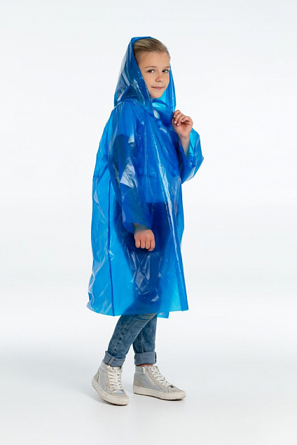 Дождевик-плащ детский BrightWay Kids, синий с логотипом в Самаре заказать по выгодной цене в кибермаркете AvroraStore