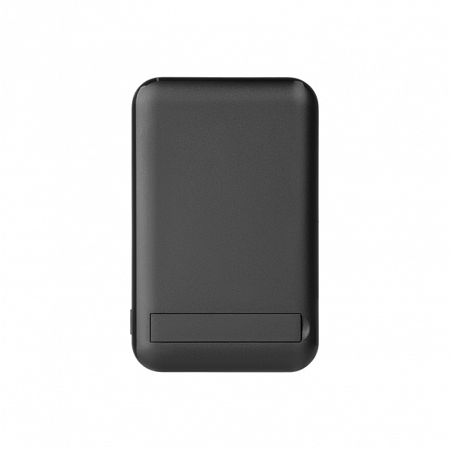 Внешний беспроводной аккумулятор с подставкой Magnetto 10000 mah, черный с логотипом в Самаре заказать по выгодной цене в кибермаркете AvroraStore