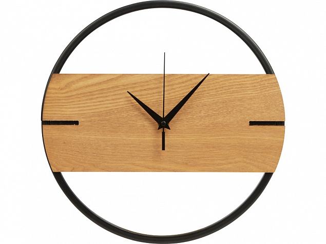 Деревянные часы с металлическим ободом «Time Wheel» с логотипом в Самаре заказать по выгодной цене в кибермаркете AvroraStore