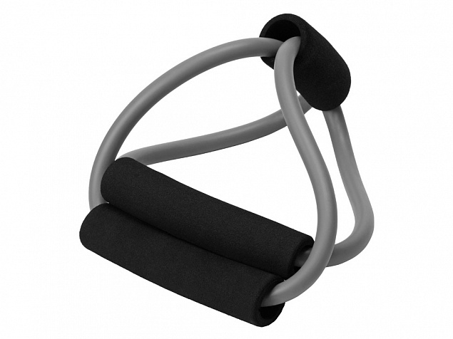 Эспандер в форме 8, серый/черный с логотипом в Самаре заказать по выгодной цене в кибермаркете AvroraStore