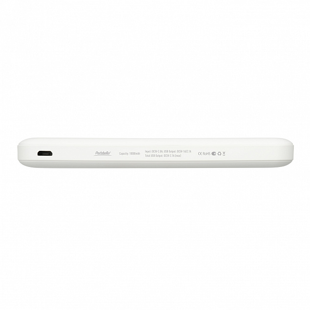 Внешний аккумулятор, Elari Plus, 10000 mAh, белый с логотипом в Самаре заказать по выгодной цене в кибермаркете AvroraStore