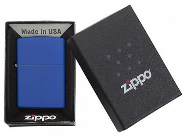 Зажигалка ZIPPO Classic с покрытием Royal Blue Matte с логотипом в Самаре заказать по выгодной цене в кибермаркете AvroraStore