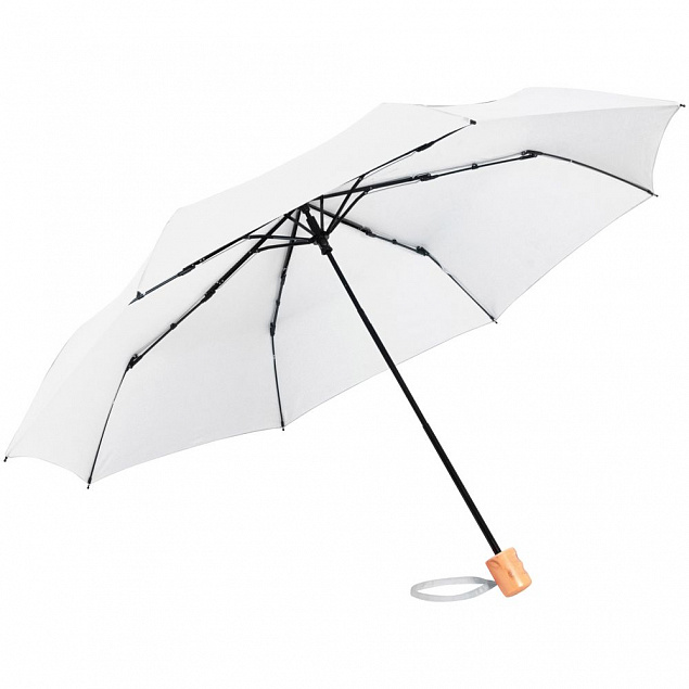 Зонт складной OkoBrella, белый с логотипом в Самаре заказать по выгодной цене в кибермаркете AvroraStore