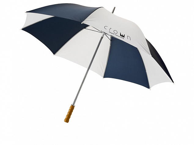 Зонт Karl 30 механический, темно-синий/белый с логотипом в Самаре заказать по выгодной цене в кибермаркете AvroraStore