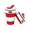 Стакан складной BUTTON;  300 мл, силикон, красный с логотипом в Самаре заказать по выгодной цене в кибермаркете AvroraStore