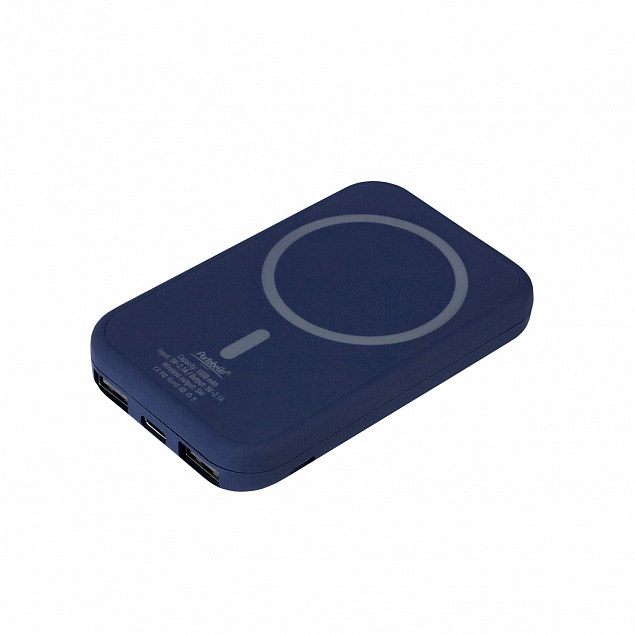 Внешний аккумулятор, Ultima Wireless Magnetic, 5000 mah, синий с логотипом в Самаре заказать по выгодной цене в кибермаркете AvroraStore