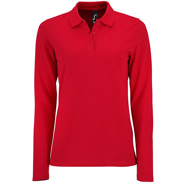 Рубашка поло женская с длинным рукавом Perfect LSL Women, красная с логотипом в Самаре заказать по выгодной цене в кибермаркете AvroraStore