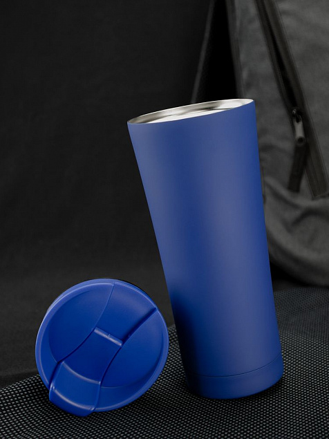 Термостакан Smoothy, синий с логотипом в Самаре заказать по выгодной цене в кибермаркете AvroraStore