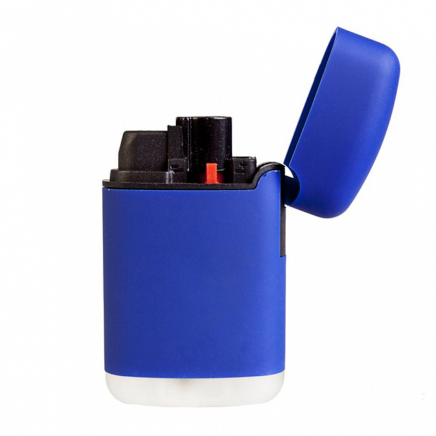 Зажигалка Zenga, турбо, многоразовая, синяя с логотипом в Самаре заказать по выгодной цене в кибермаркете AvroraStore