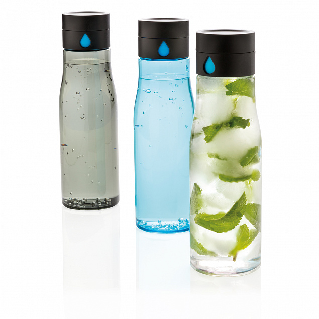 Бутылка для воды Aqua из материала Tritan, синяя с логотипом в Самаре заказать по выгодной цене в кибермаркете AvroraStore