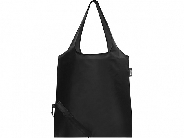 Складная эко-сумка Sabia из вторичного ПЭТ, черный с логотипом в Самаре заказать по выгодной цене в кибермаркете AvroraStore