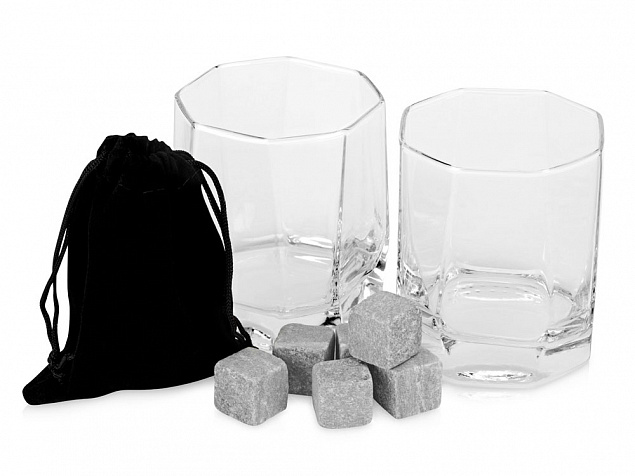 Набор для виски: 2 бокала, 6 камней, мешочек, коробка с логотипом в Самаре заказать по выгодной цене в кибермаркете AvroraStore