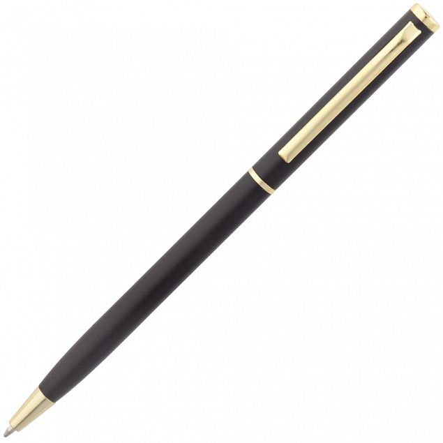 Ручка шариковая Hotel Gold, ver.2, черная с логотипом в Самаре заказать по выгодной цене в кибермаркете AvroraStore